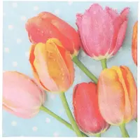 Papstar 15x 20 Servetten 3-laags 1/4 vouw 33 cm x 33 cm Bella Tulipa