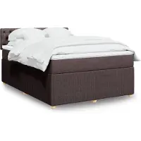 vidaXL Boxspring met matras stof donkerbruin 140x190 cm
