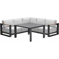Garden Impressions Malakka lounge dining set 4-delig - valley sand - light teak look