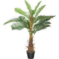 HOMCOM Kunstmatige Palmboom - PEVA - 16 x 16 x 100 cm - Smaragdgroen