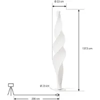 LUCANDE LED-vloerlamp Novelle, dimbaar, wit / opaal, Woon-/ Eetkamer, Kunststof, Design, LED vloerlamp