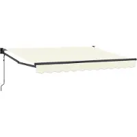 vidaXL Uitschuifbare luifel Crèmekleurig 3,5 x 2 m Polyester en Metaal