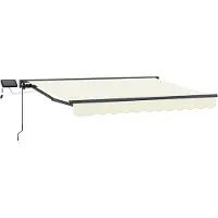 vidaXL Handbediende luifel met LED's Crème en Antraciet 2,5 x 2 m