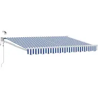 vidaXL Elektrisch Uitschuifbare Zonneluifel Blauw en Wit 2,5 x 2 m