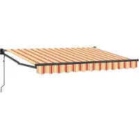 vidaXL Uitschuifbare luifel Geel, Oranje en Wit 3,5 x 2 m