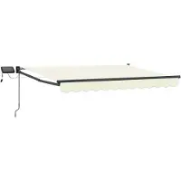 vidaXL Handbediende luifel met LED's Crème en Antraciet 3,5 x 2 m