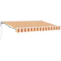 vidaXL Elektrisch Uitschuifbare Zonneluifel Geel en Oranje 3,5 x 2,5 m