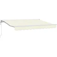 vidaXL Elektrisch Uitschuifbare Zonneluifel Crèmekleurig 3,5 x 2,5 m