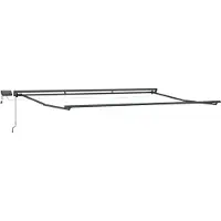 vidaXL Handbediende luifel met LED's Antraciet 5 x 3 m Aluminium