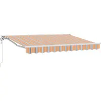 vidaXL Elektrisch Uitschuifbare Zonneluifel Oranje, Grijs, Blauw, Wit