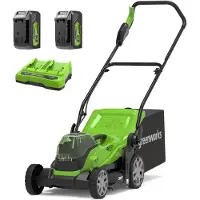Greenworks grasmaaier 2 x 24 volt met 2x 4ah batterij en dual lader G24X2LM36K4X