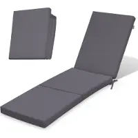 Ferocity - Tuinligkussen - Opvouwbaar - Afneembare hoes - Hoekbanden en verstelbare band - Waterafstotend - 192 x 58 x 4 cm - Polyester - Graphiet