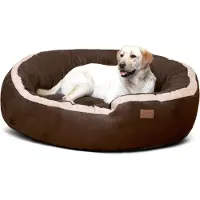 Tierlando LANA Hondenbed, Hondenbank, M, L, XL, Fluweel, MEGA GROOT, SUPER ZACHT - Afmetingen: 100x90 cm | Kleur: 01 Bruin