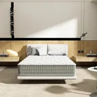 TEENO Federkernmatras, 120 x 190 cm, 22 cm dik, met traagschuim, 7 comfortzones, robuust en duurzaam, met een stevige en belastbare basis