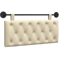 vidaXL Hangend hoofdbord Crèmekleurig Stof