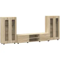 vidaXL Tv-meubelset FLORIN 3 st Sonoma Eik Bewerkt hout