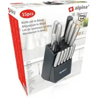 Alpina Messenset - Messenblok - 15-delig - RVS - Zwart/ Zilver