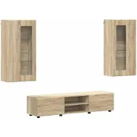 vidaXL Tv-meubelset FLORIN 3 st Sonoma Eik Bewerkt hout