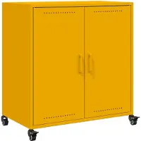 vidaXL Dressoir 68x39x72 cm staal mosterdgeel