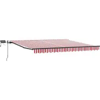 Syfax Uitschuifbare luifel Rood en Wit 450 × 350 cm Stof en Aluminium