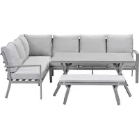 Garden Impressions Senja lounge dining set 4-delig links - valley sand
