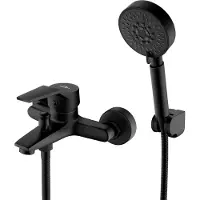 Auralum Badkraan Met handdouche - Klassieke Badmengkraan Set - Met 5 functies Voor Bad en Badkamer - Doucheset complete set - 150 mm Hartafstand - Zwart