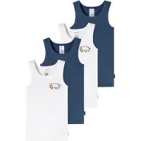 Schiesser Onderhemd ' Fine Rib ' donkerblauw / wit