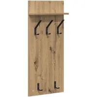 vidaXL Wandgemonteerde kapstok Muurmontage Artisan Eiken Bewerkt hout