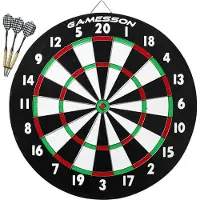 CATDART Gamesson Family Dart Game – Dubbelzijdig Dartbord 45,7 cm – Inclusief Messing Dartpijlen – Klassiek Dartspel En Targetspel – Vanaf 8 Jaar
