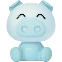 Luxus Tafellamp Nachtlamp Kinderkamer Piggy - Blauw - Nachtlampje baby - Voor kinderen - Slaapkamer - 7 kleuren licht - RGB - Bluetooth speaker - Draadloos - Oplaadbaar