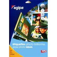 Agipa Glanzende etiketten, 210 x 297 mm, wit