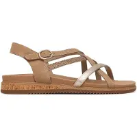 SKECHERS Sandaal 'DESERT KISS LOW - SEASIDE SLI' donkerbruin / goud / taupe