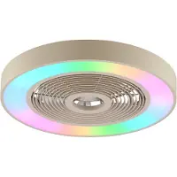 Brilliant Plafondventilator met LED lamp | Catania | Ø 48.6 cm | RGBIC + 2700-6500K | Zandkleur | 40W |