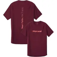 Nnormal - Dames wandel- en bergkleding - Race T-Shirt 02 W Burgundy voor Dames van Gerecycled Polyester - Maat M - Bordeauxrood