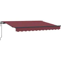 vidaXL Uitschuifbare luifel Bordeauxrood 250 x 200 cm Stof