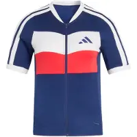 Adidas Gebreid sportvest 'Tempo' donkerblauw / lichtrood / wit