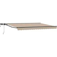 vidaXL Handbediende luifel met LED's Beige en Antraciet 4,5 × 3,5 m