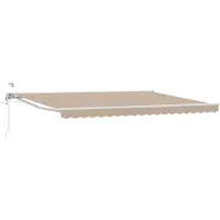 vidaXL Elektrisch Uitschuifbare Zonneluifel Beige en Wit 4,5 × 3,5 m