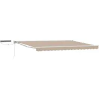 vidaXL Elektrisch Uitschuifbare Zonneluifel Beige en Wit 4,5 × 3,5 m