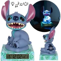 Sarcia.eu DISNEY Stitch Nachtlampje, 3D met wekker en kalender, verlicht figuurtje, licht, geluid