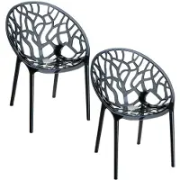 Garden Impressions Crystal tuinstoel zwart - 2 stuks