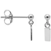 Karma Oorbellen Hanging Mini Rectangle | Zilver
