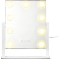 Songmics - Spiegel - Handspiegel - Touchbediening - Smartphonehouder - 3 Lichtkleuren
