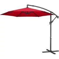 Songmics - Parasol - Zweefparasol 300 cm - UV-bescherming UPF 50+ - Met Standaard en Draaimechanisme