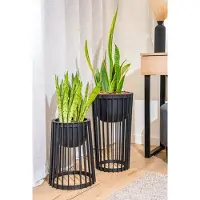 Vita bloempot Standy zwart set