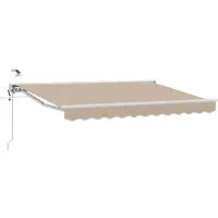 vidaXL Elektrisch Uitschuifbare Zonneluifel Beige en Wit 3,5 x 2 m