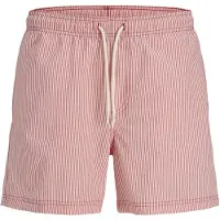Jack & Jones Zwemshorts 'JPSTMaui Ocean' watermeloen rood / wit