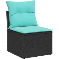vidaXL Bankstel 3 st Zwart poly rattan