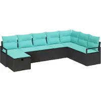 vidaXL Bankstel 8 st Zwart poly rattan