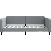 vidaXL Slaapbank 100x190 cm stof lichtgrijs